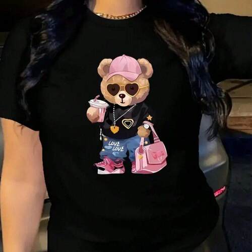 bear mens acid washed oversized tshirts graphic tees design