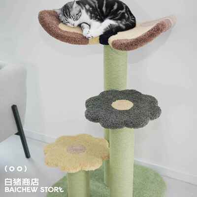 正品白猪商店 ami爬y蝴蝶花猫爬架猫城堡猫树耐l抓猫窝猫C咪架一