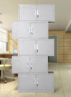 制文件柜铁皮办公中二斗资料五节档ke-059案柜璃对开门钢文件柜玻