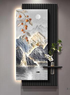 流水生财轻奢玄关装饰画水培绿入植户正F99675MS对水门挂画走过廊