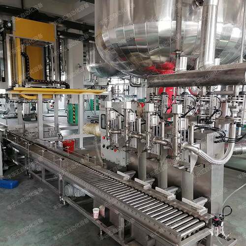 20L25L多头称重式液体固化剂清洗剂灌装机四头定量式自动灌装码垛