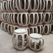 实木鼓凳白胚茬古筝琴凳凳换鞋 凳白古凳凳南gudeng榆木茶台古典中