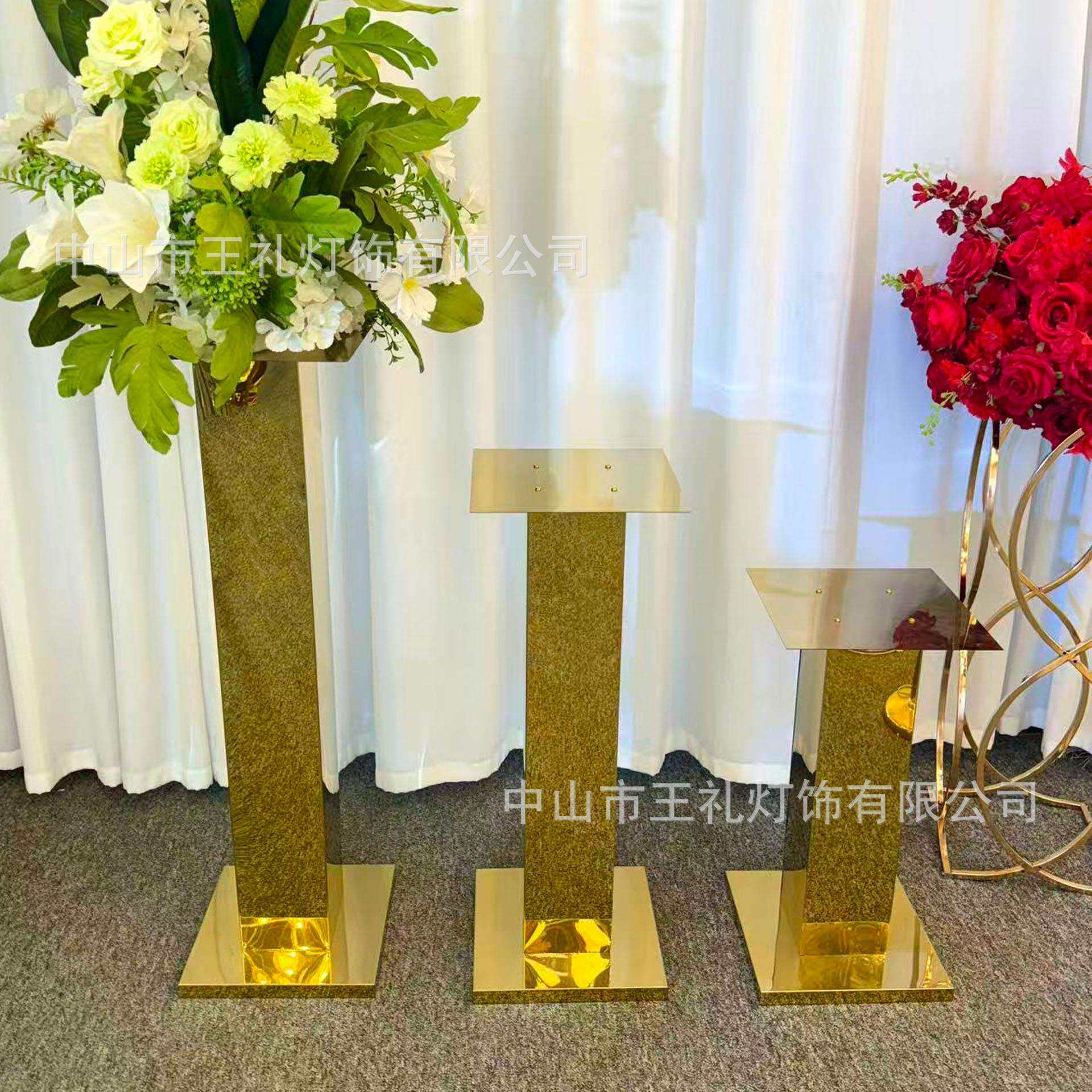 新款北欧现代风不锈钢甜品台花架大型商场婚礼酒店陈列道具摆件