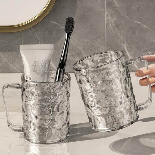 Direct Sales Glacial Pattern Mouthwash Cup, Transparent Toot