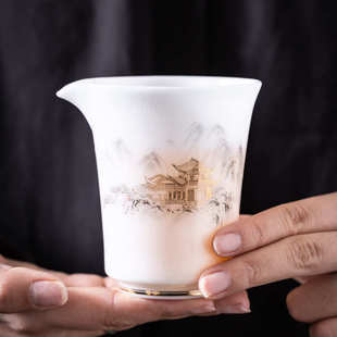 德化冰种玉瓷公道杯茶海分茶器高档家用陶瓷白瓷功夫茶具配件