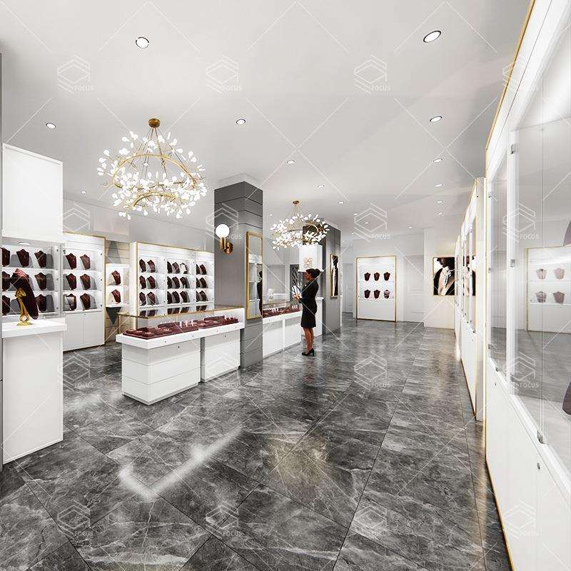 时尚珠宝展示柜立柜 整店装修金银玉器首饰柜不锈钢玻璃陈列柜台