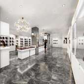 修金银玉器首饰柜不锈钢玻璃陈列柜台 整店装 时尚 珠宝展示柜立柜