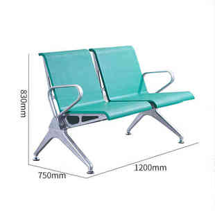 时通聚氨酯一体五人位坐不坏的皮垫排椅银行机场椅子医院候诊等候