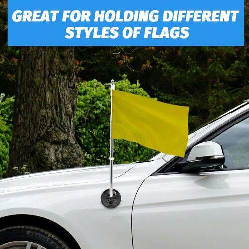 Telescopic Flagpole Suction Cup Holder Car Advertising RV