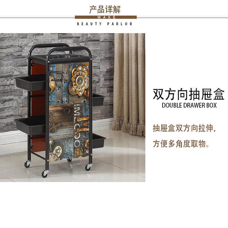 新款直销复古美发理发店推车工具车美甲美容院会所按摩店多层抽屉