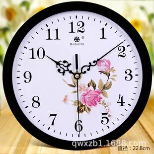 七王星22.8厘米小挂钟静音卧室书房钟表壁挂小石英钟壁挂式时钟