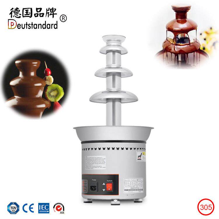 巧克力喷泉机4层电巧克力融化塔带加热巧克力瀑布机巧克力淋酱机