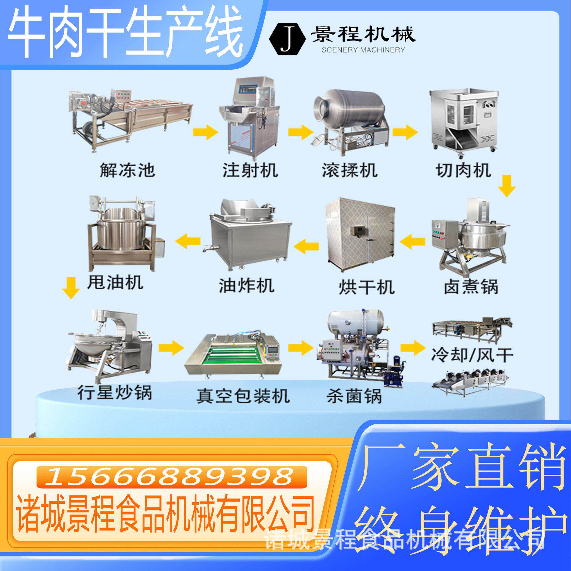 香辣牛肉干制作机器牦牛干手撕牛肉加工生产线猪肉脯加工全套设备