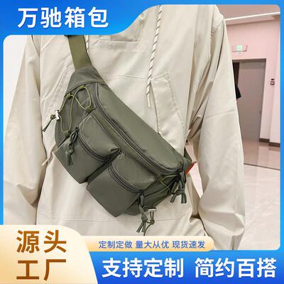 厂家新款胸包尼龙防水单肩包男工装学生运动斜挎包简约腰包