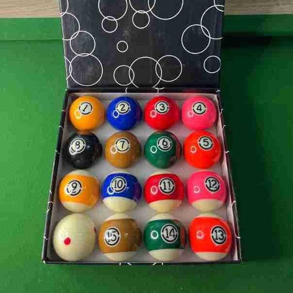 A级黑金刚台球子微瑕疵小孔16彩套装树脂材质中八8A美式572水晶球