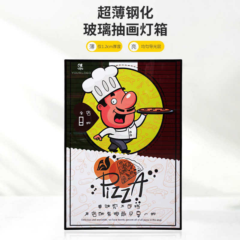 立式户外广告牌 发光落地海报展示架餐饮店移动防风广告牌led灯箱