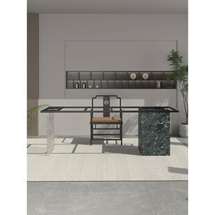 石纹柜岩板桌腿支架亚克力实木大板茶桌脚底座大理石办公电脑桌架