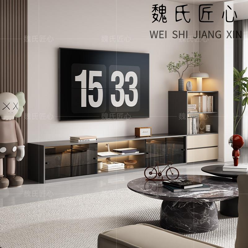 现代简约电视柜立柜2025新款小户型客厅家用多功能一体组合收纳柜