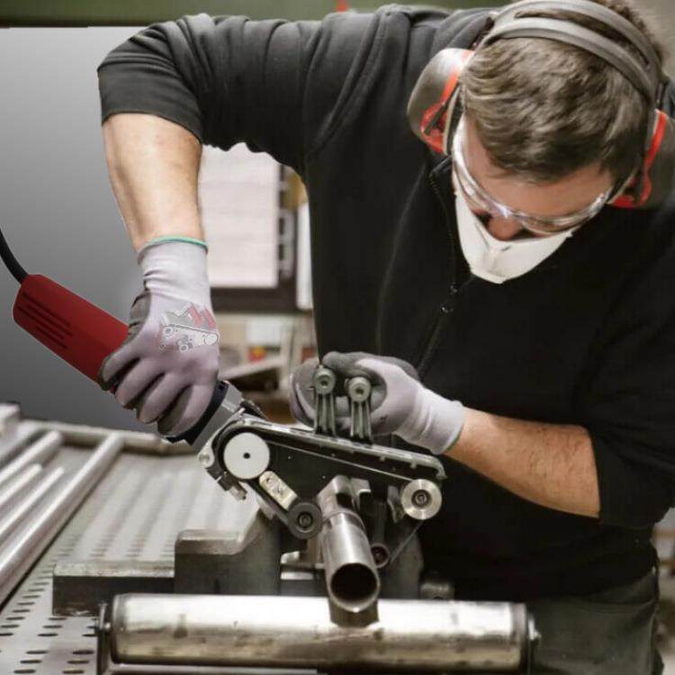 赣圆拉丝星LGU机圆管管抛不光机砂带机锈钢外圆抛管机打磨机110V2