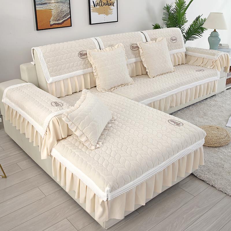 正品欧式简约现代冬水绒沙发垫北欧毛绒贵妃全包沙发套罩万能晶防