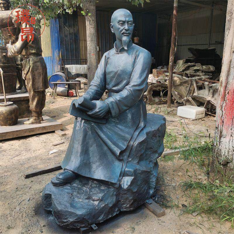 曹雪芹青铜雕塑古代文学家名人铜像铸铜纯铜铸造人物黄铜定做雕像