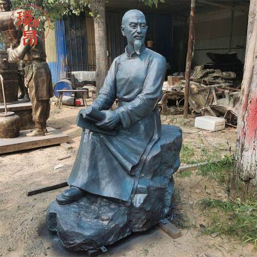 曹雪芹青铜雕塑古代文学家名人铜像铸铜纯铜铸造人物黄铜定做雕像