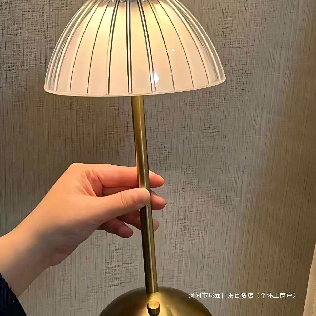 水晶复古台灯卧室床头灯轻奢氛围灯床头柜灯充电小夜灯主卧感