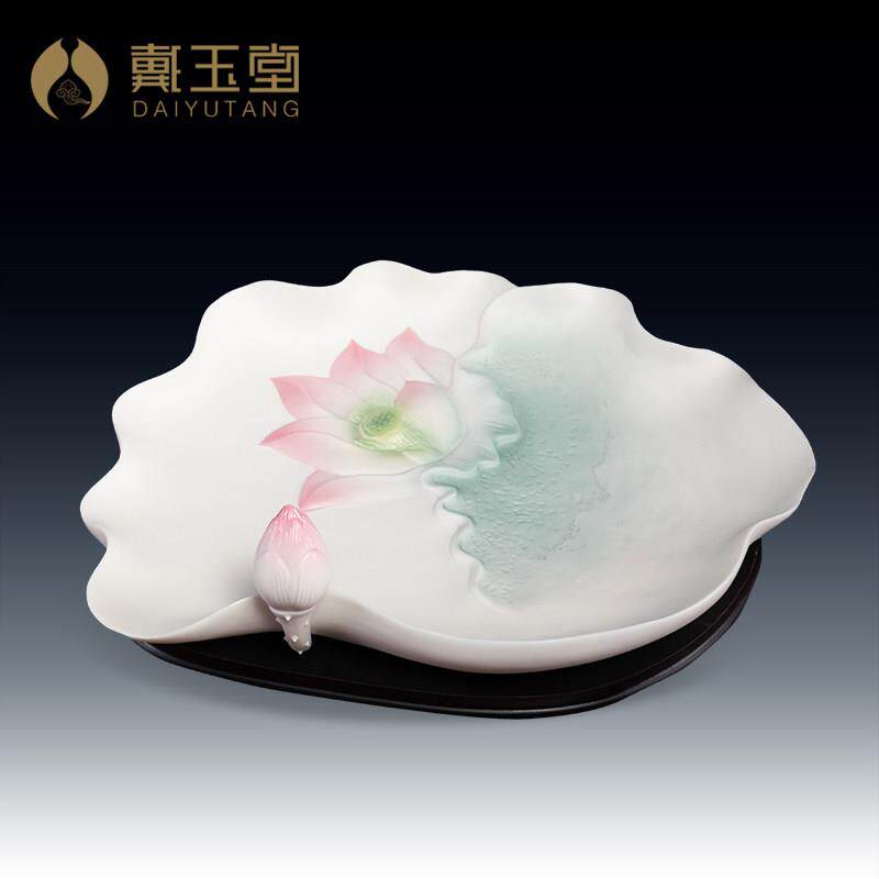 戴玉堂莲花供佛果盘佛前供奉家用观音佛像荷花水果盘供盘贡盘摆件