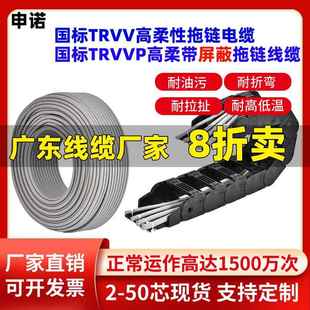 2-50申诺高柔性TRVV屏蔽拖炼讯号控制电缆线软护套芯防油耐折多芯
