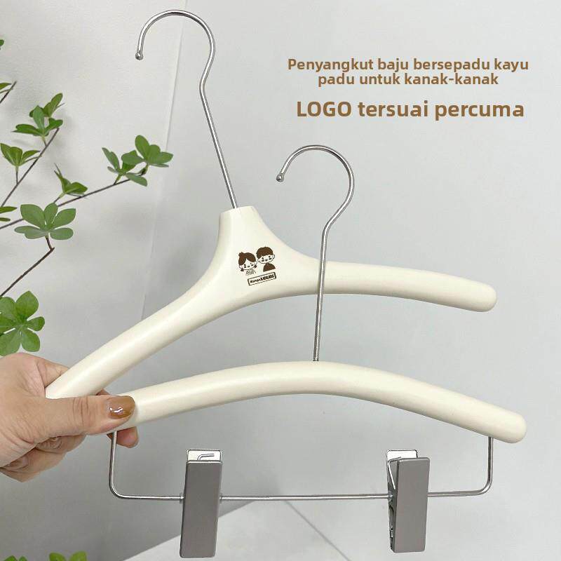儿童衣架服装店专用婴儿实木童装衣撑衣挂防滑裤架夹防滑木质衣撑