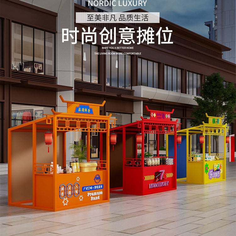 古风景区摆摊架集市可移动户外摊位架夜市售货架多功能仿古展示架