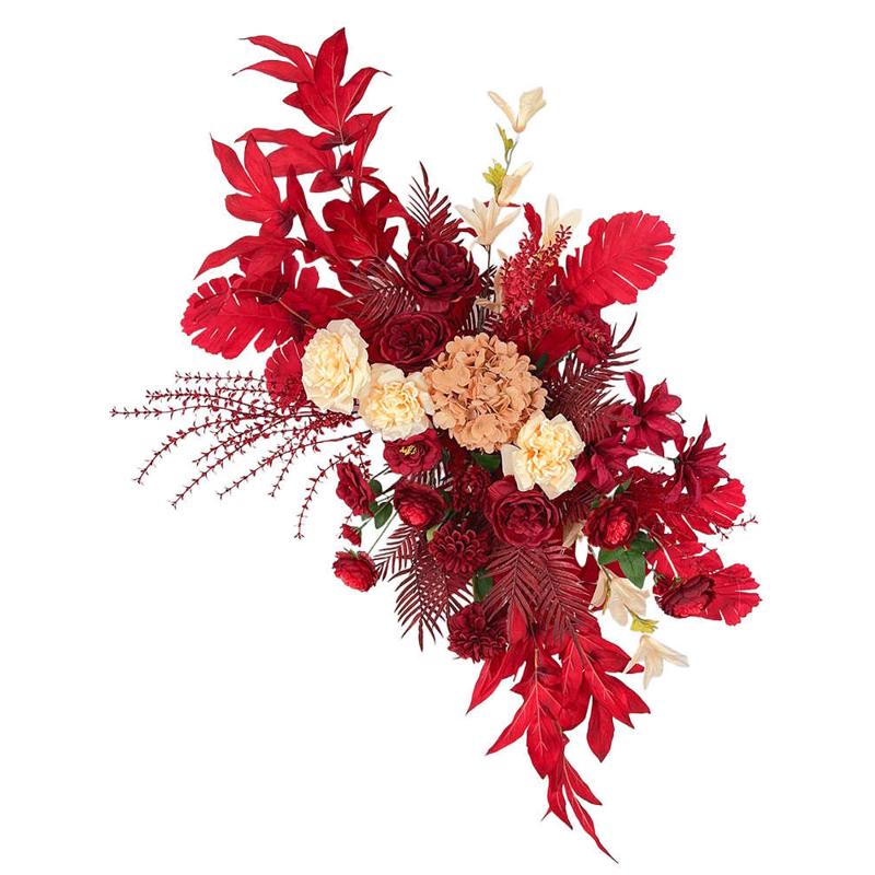 婚庆花排地排花t台装饰路引花婚礼舞台现场布置假花背景仿真花艺