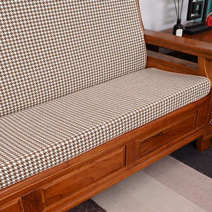 ll老式木沙发垫坐垫带靠背一体红木实木海绵垫硬厚老款木制沙发坐