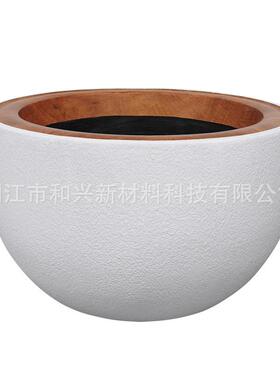 厂家玻璃钢花盆定制户外大号圆形花瓶室内组合绿植盆栽落地摆件
