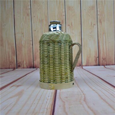 5DBJ竹编暖壶茶瓶开水瓶热水瓶紫竹暖瓶保温瓶便携小暖壶茶室