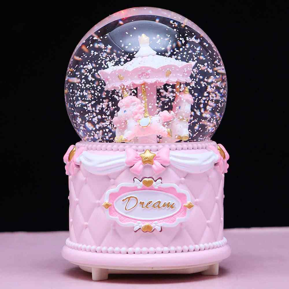八音盒可旋转生日礼物音乐盒儿童公主女童水晶球灯女生小女孩礼物,家居饰品,装饰摆件,淘宝优惠券,粉丝福利购,淘宝优惠卷