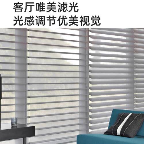 垂直柔纱梦幻帘 现代风格办公室百叶帘 简约客厅隔断遮光设计