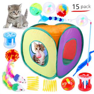 Balls Chat Toys Shape Play Tunnel Kitten Mouse Foldable