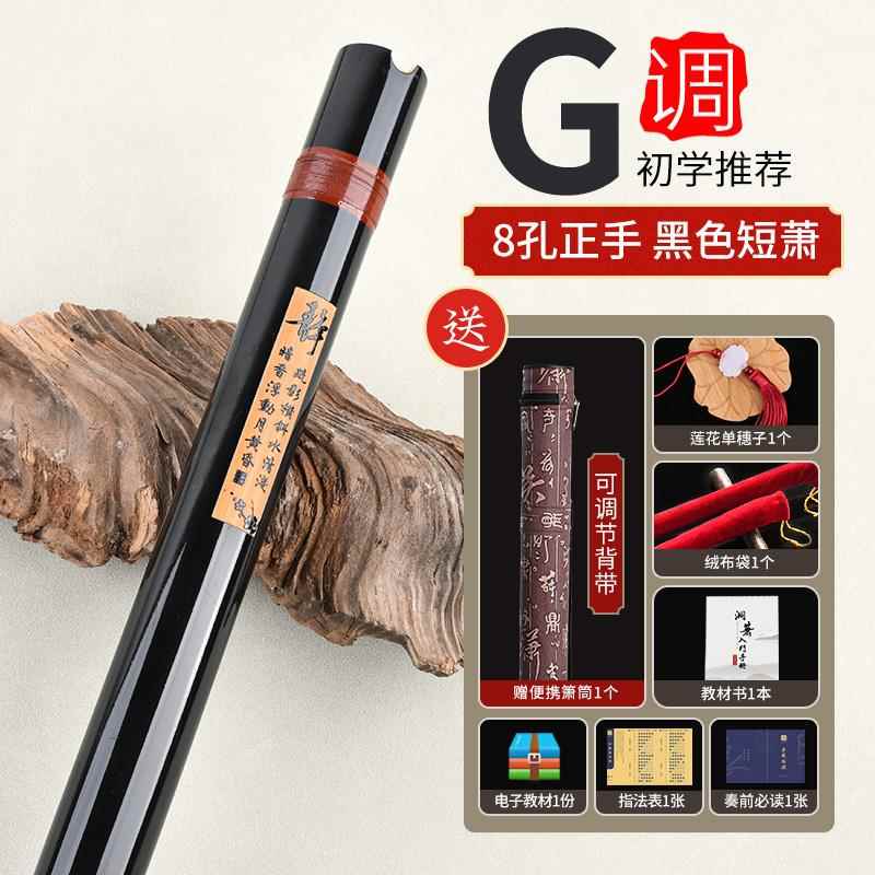高档竹洞箫专业高档萧笛门初学入零基础箫乐器短潇古风八孔紫G洞F