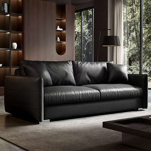 意式双人沙发床网红款真皮客厅小户型多功能两用可折叠床沙发一体