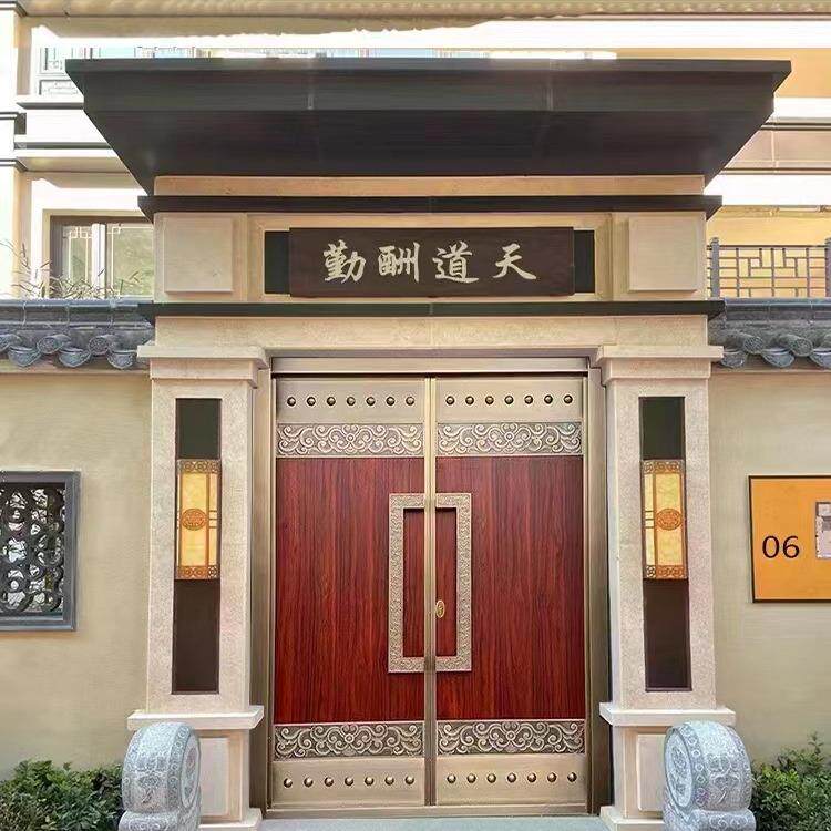 山西河北浙江山东陕西内蒙河南新疆铜门厂家安装别墅酒店玻璃铜门
