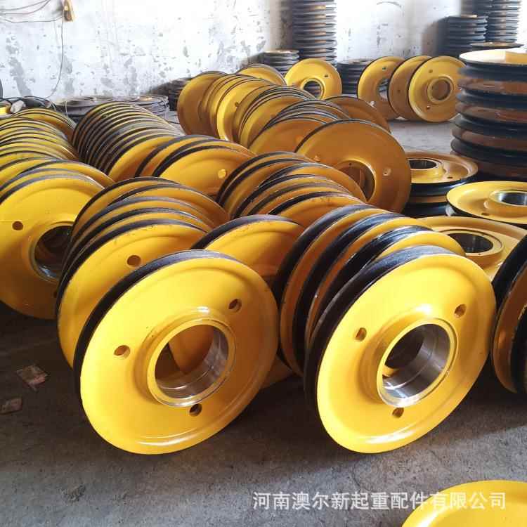 长期供应 钢丝绳吊装滑轮 起重机定滑轮 轧制加筋板滑轮片