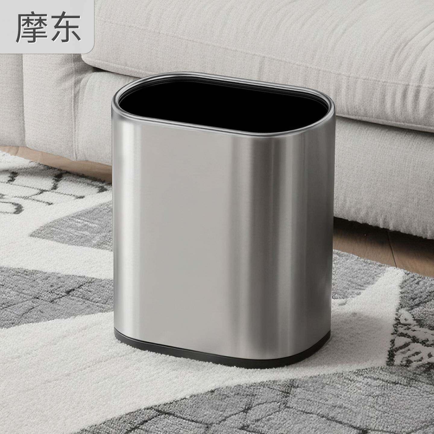 不锈钢夹缝垃圾桶家用轻奢酒店卫生间专用厕所直投窄缝桶客厅无盖