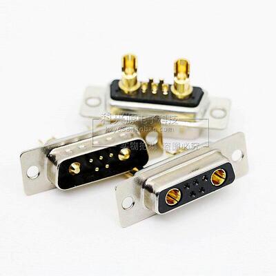 连接器 7W2公头母头 车针d-sub 5+2 db7w2混装大电流直针孔焊线式