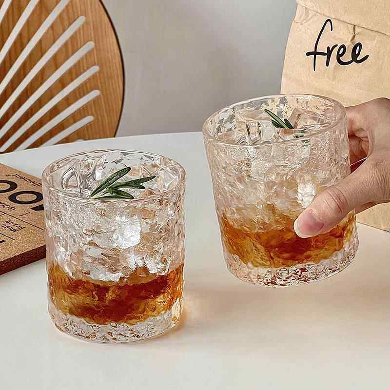 水晶冰川纹高级感ins石纹玻璃水杯果汁饮料杯酒吧威士忌冰球酒杯,餐饮具,玻璃杯,淘宝优惠券,粉丝福利购,淘宝优惠卷