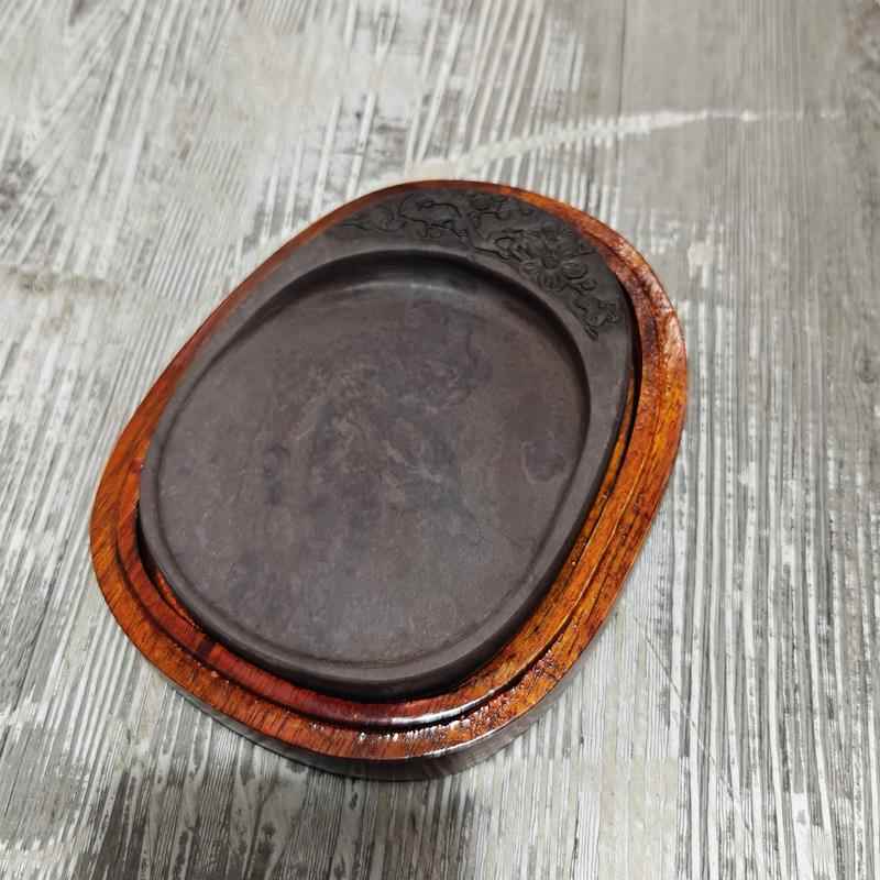 新款宋坑原台石绿砚端带盖多功能端砚墨池墨海专配墨石盖送块文房