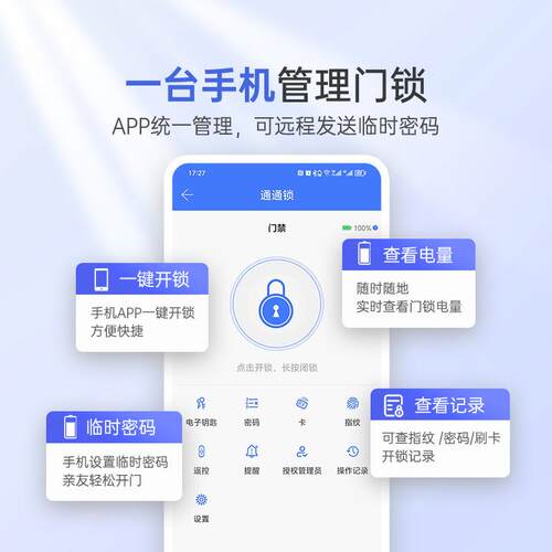 通通锁室内木门IC卡密码锁酒店宾馆民宿公寓远程管理门锁感应锁