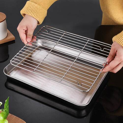 Oil Drain Oven Tray Cooling Rack Baking Cooker Cooking Stain