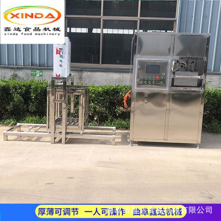 全自动豆腐干机生产过程 时产200斤豆干的机器 操作简单