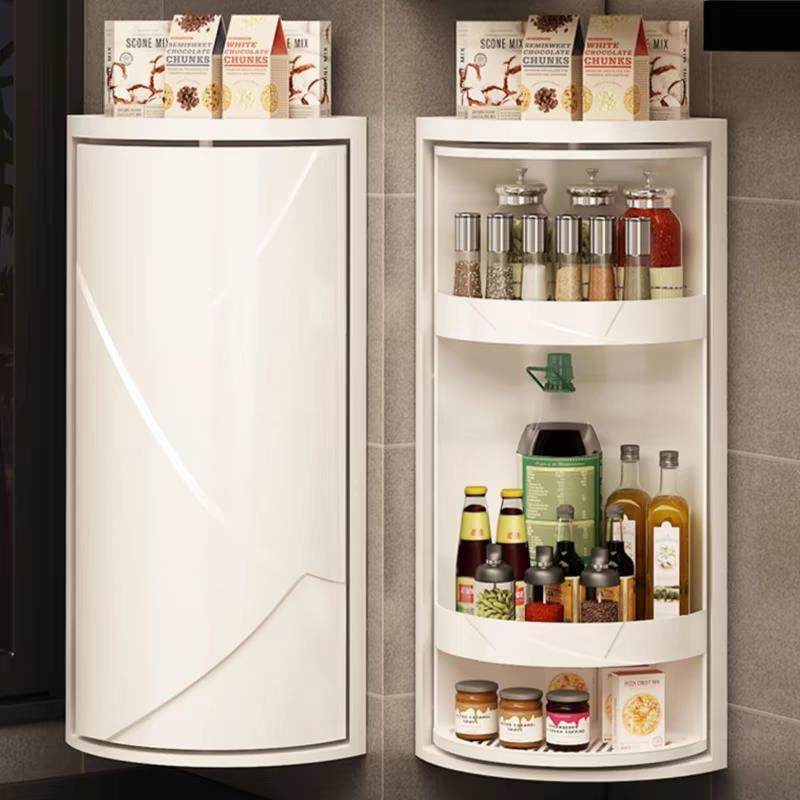 厨房旋转收纳柜浴室转角卫生间三角挂墙式厕所储物柜墙角落置物架,收纳整理,收纳柜,淘宝优惠券,粉丝福利购,淘宝优惠卷